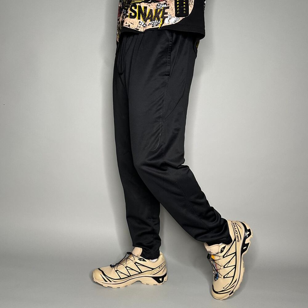 Vintage Y2K Nike Joggers Mens M Jet Black Subtle Swoosh Polyester Sweatpants